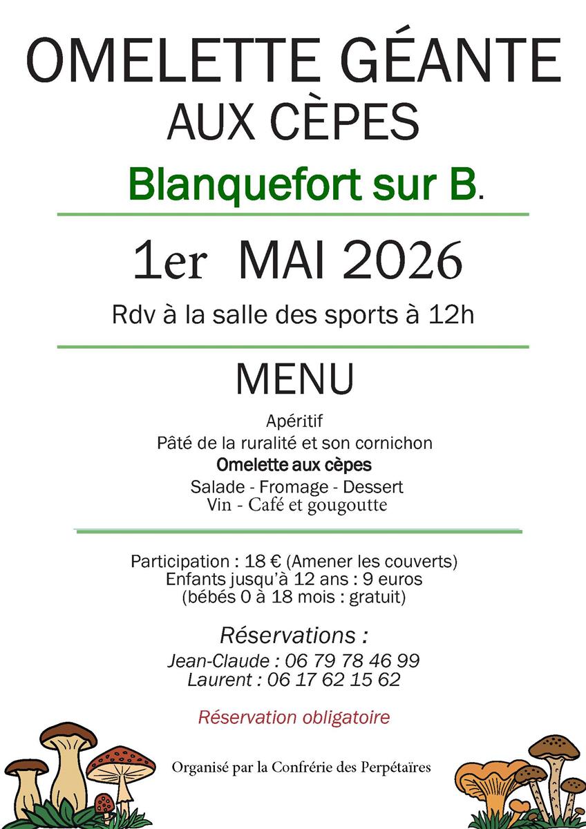 Omelette géante aux cèpes