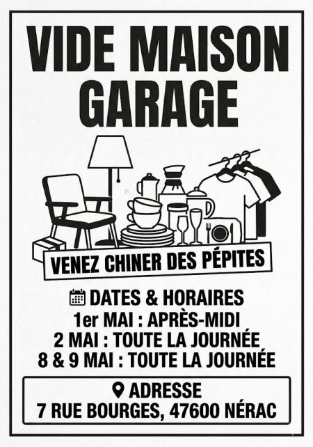 Vide maison Garage