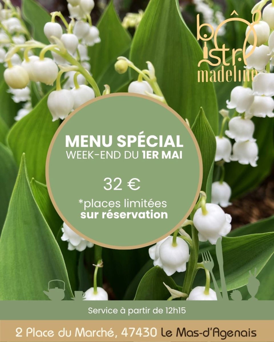 Menu du week-end du 1er Mai, Le Mas d'Agenais  ...