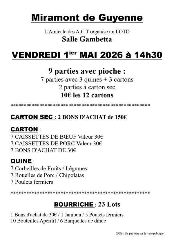 Loto de l'Amicale du personnel communal