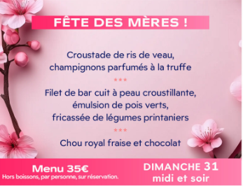 Menu de Fête des Mères