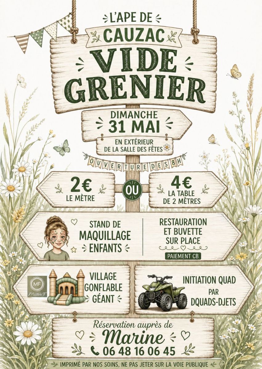 Grand vide grenier de l'ape de Cauzac