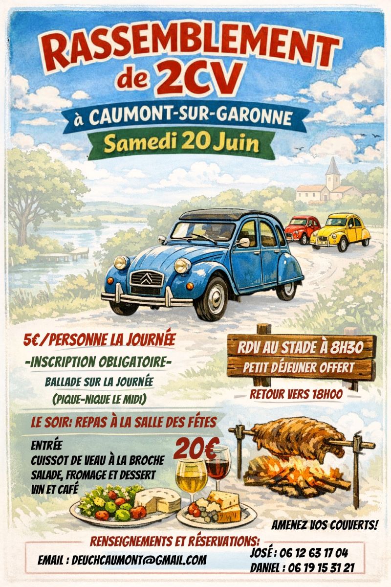 Rassemblement de 2CV à Caumont sur Garonne
