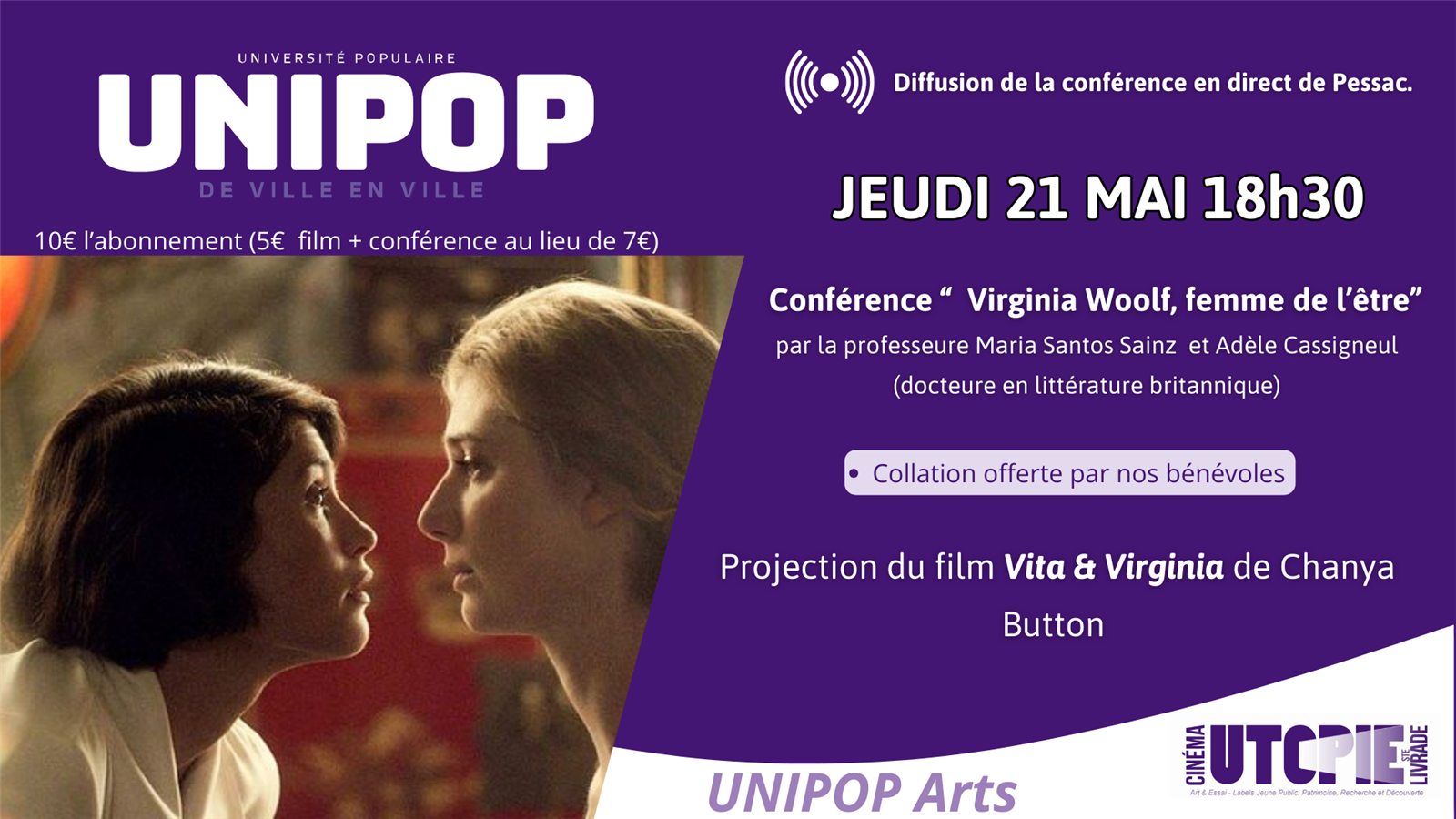 Conférence et projection sur Virginia Woolf