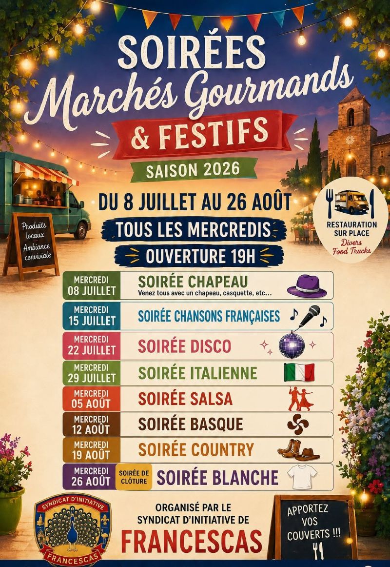 Marchés gourmands et ... - Crédit: Mairie Francescas | CC BY-NC-ND 4.0