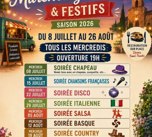 Marchés gourmands et festifs à Francescas.