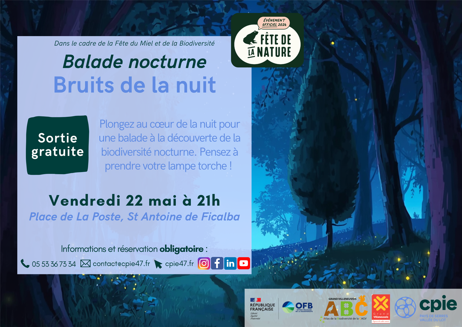 Balade nature à l'écoute des bruits de la nuit