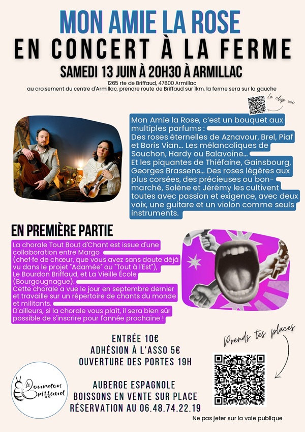 Concert à la ferme - Mon Amie La Rose