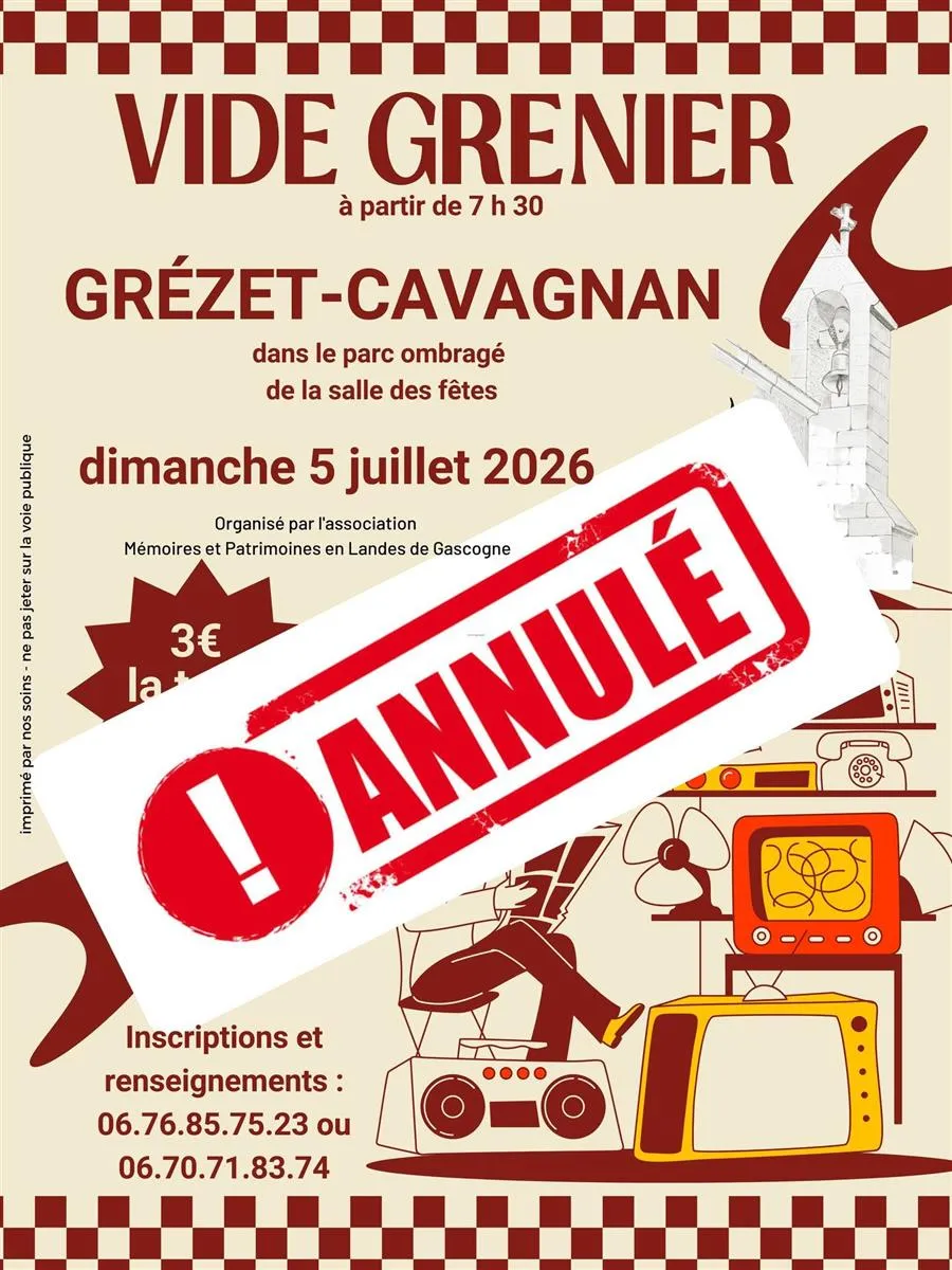 Vide grenier - ANNULÉ - Crédit: Mémoires et Patrimoines en Landes de Gascogne | CC BY-NC-ND 4.0