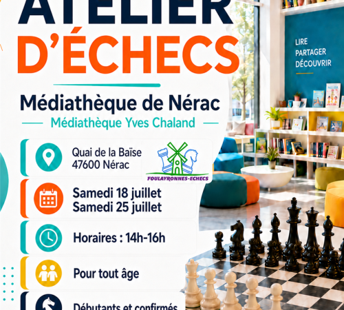 Atelier Echecs à la médiathèque