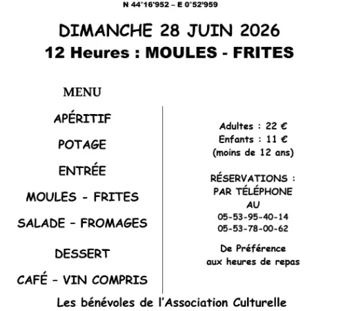 Repas Moules frites