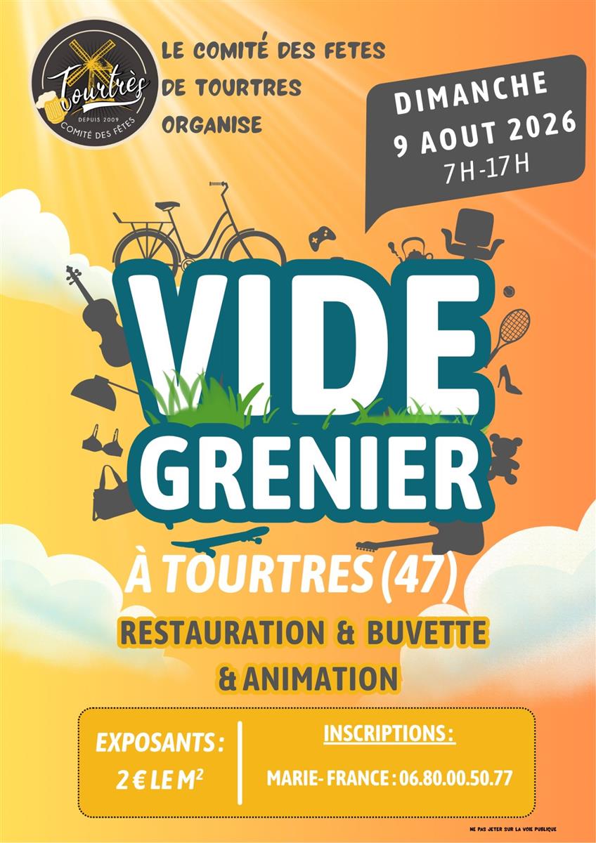 Vide-grenier - Crédit: ©Mairie Tourtrès | CC BY-NC-ND 4.0