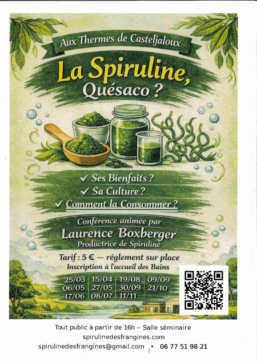 Conférence sur la spi ... - Crédit: Spiruline des Frangines | CC BY-NC-ND 4.0