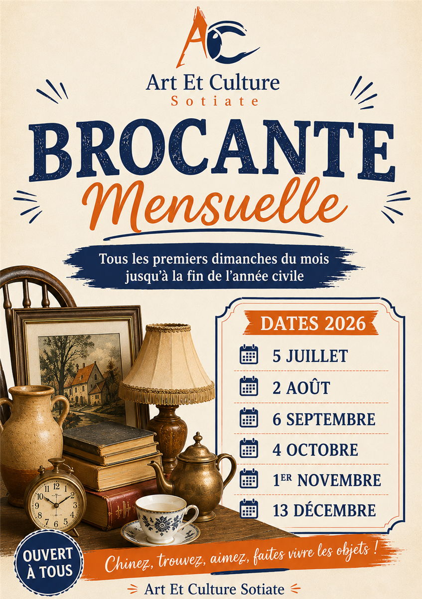 Brocante mensuelle à Sos
