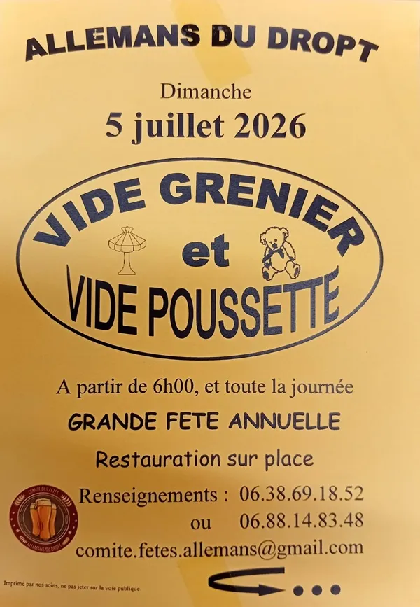 Vide-greniers de la f ... - Crédit: ©comitedesfêtesallemans | CC BY-NC-ND 4.0