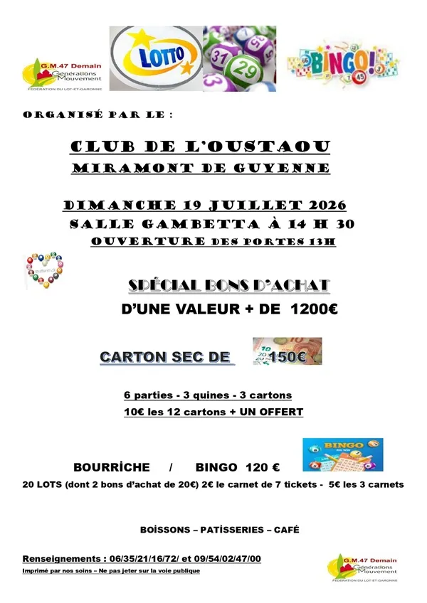 Loto du club de l'Oustaou - Crédit: ©club de l'oustaou | CC BY-NC-ND 4.0