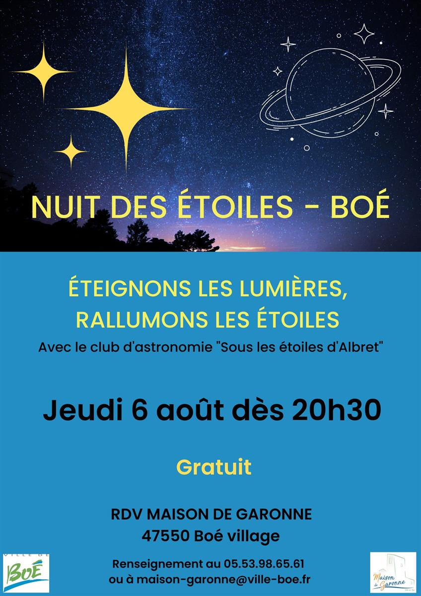 Nuit des étoiles - Crédit: Maison de Garonne | CC BY-NC-ND 4.0