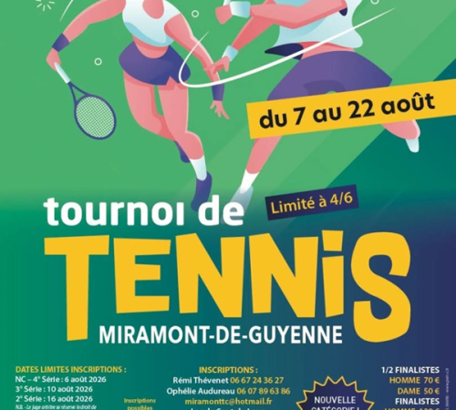 Tournoi de tennis - adultes