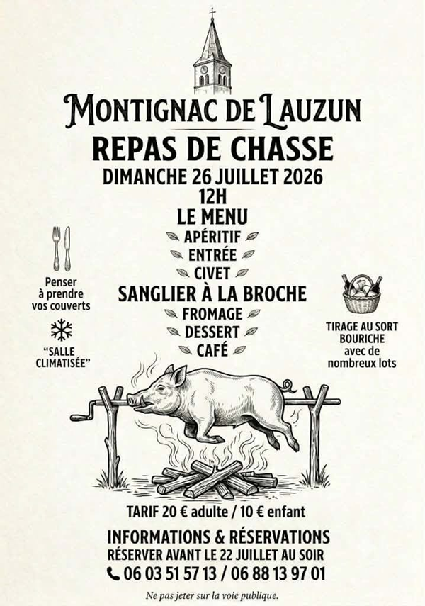 Repas de chasse - Crédit: ©La saint Hubert Montignacaise | CC BY-NC-ND 4.0
