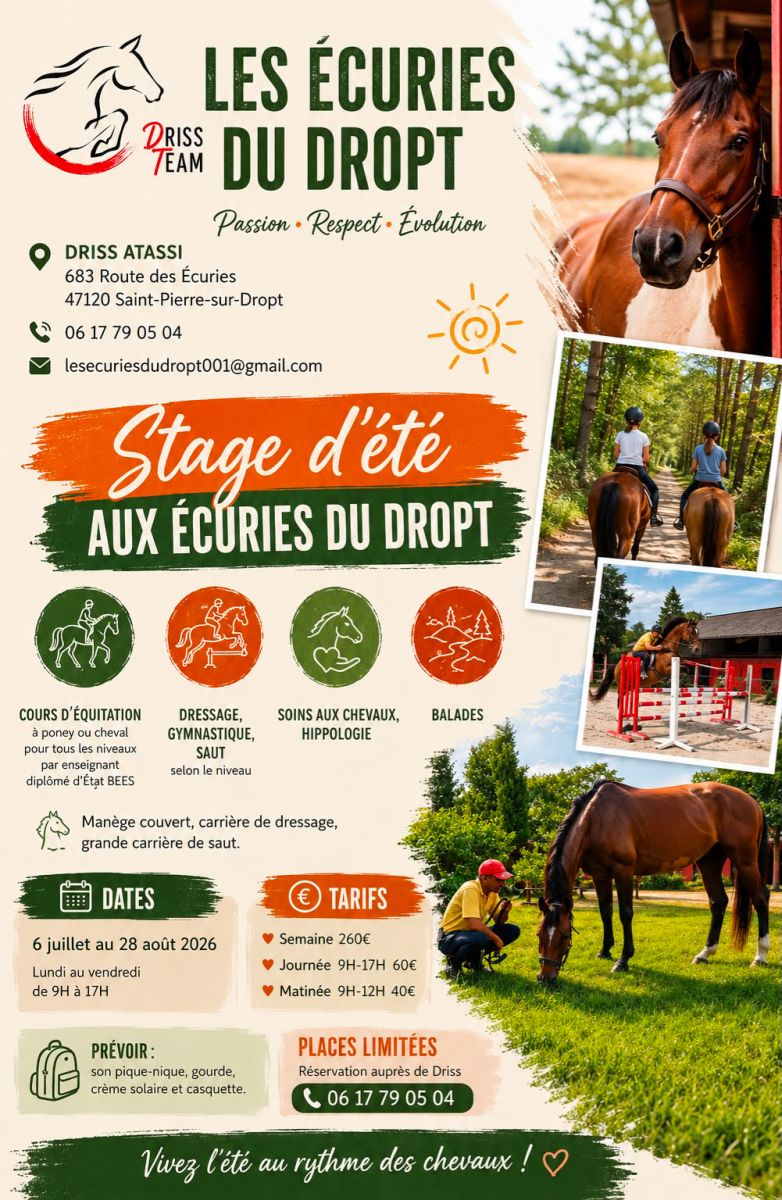 Stage d'équitation ét ...
