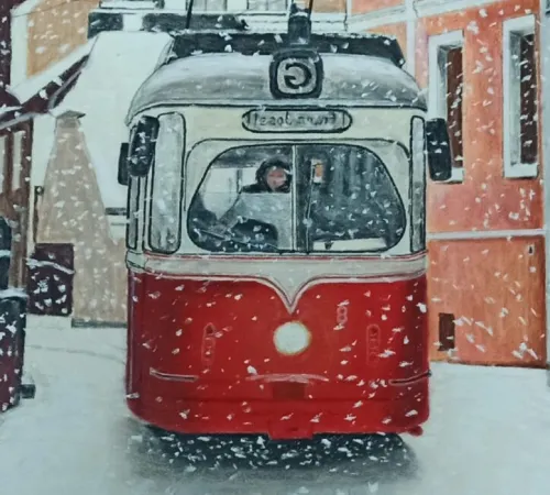 Exposition - "Rouge Tramway et Reflets de Route" de Marcel ESTABLET
