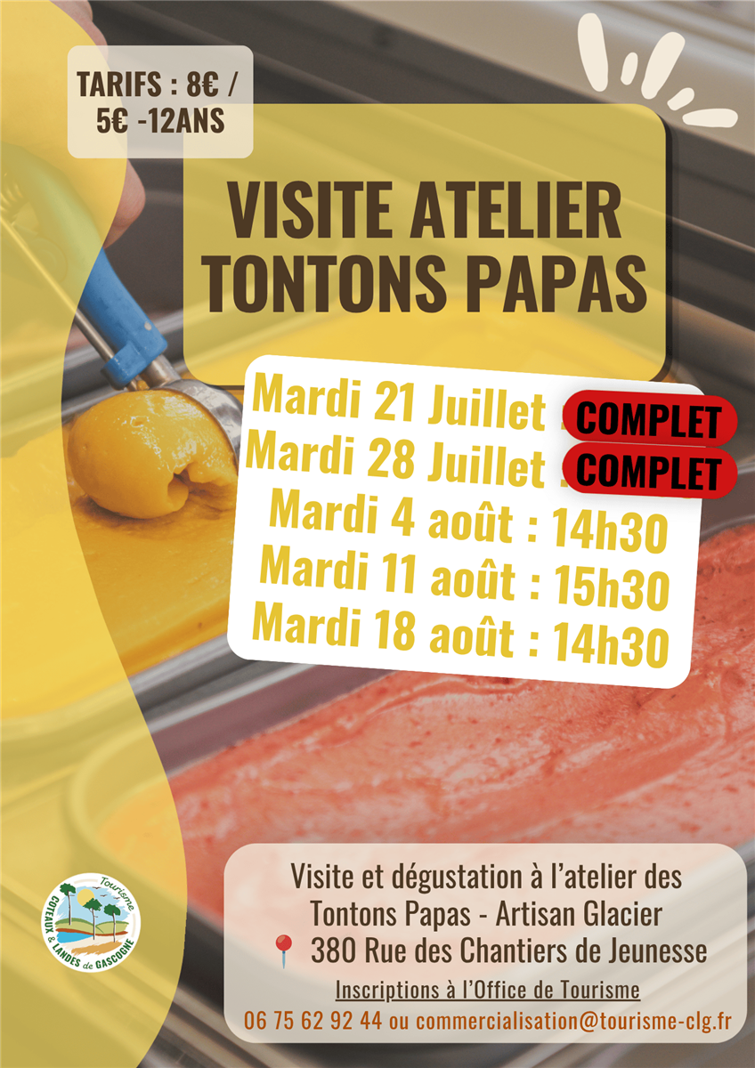 Visite de l'atelier des Tontons Papas - COMPLET