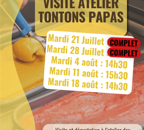 Visite de l'atelier des Tontons Papas - COMPLET