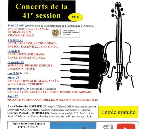 Concert d'ouverture de la 41è session de l'Académie des Jeunes Solistes