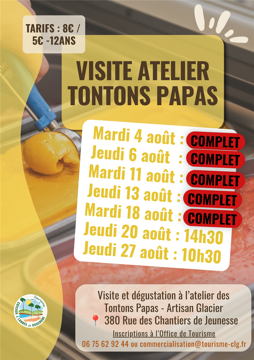 Visite de l'atelier des Tontons Papas - COMPLET
