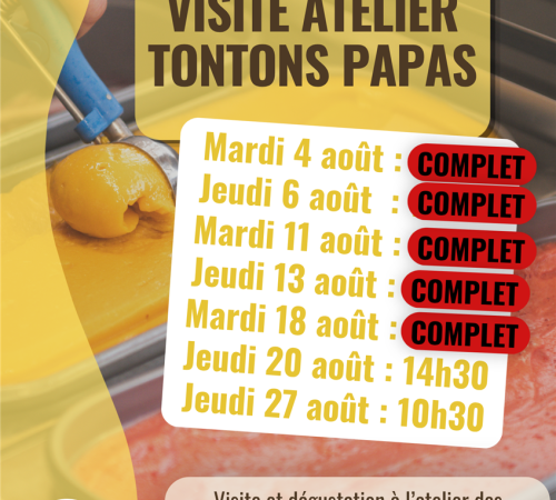 Visite de l'atelier des Tontons Papas - COMPLET