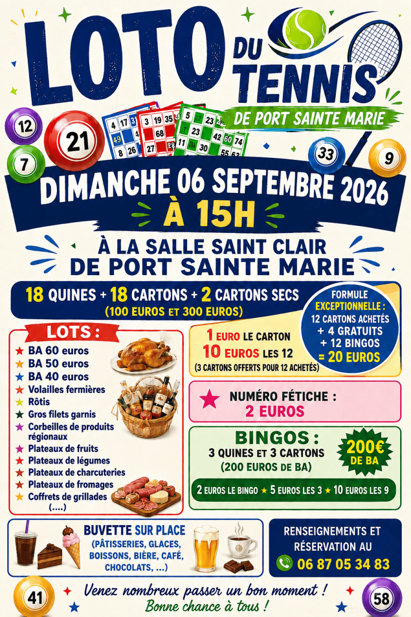 Loto tennis port sainte marie 