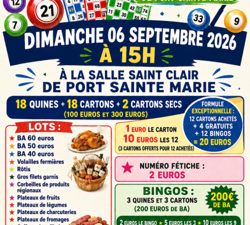 Loto tennis port sainte marie