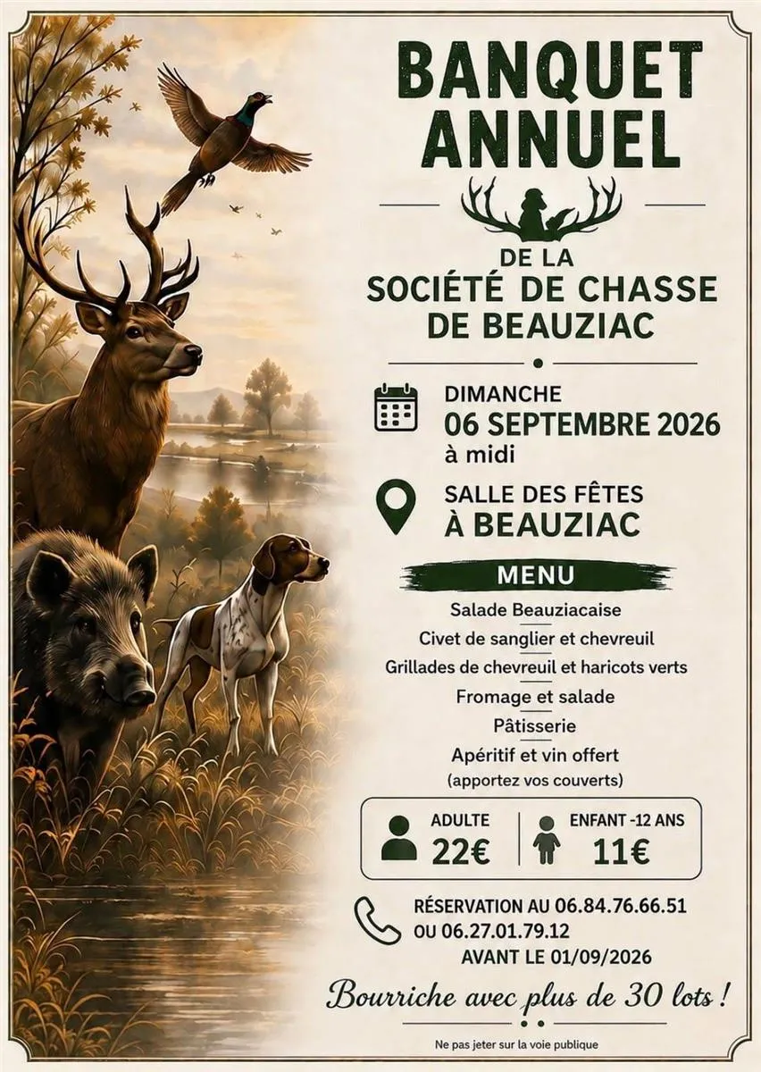 Banquet annuel des ch ... - Crédit: Société de chasse de Beauziac | CC BY-NC-ND 4.0