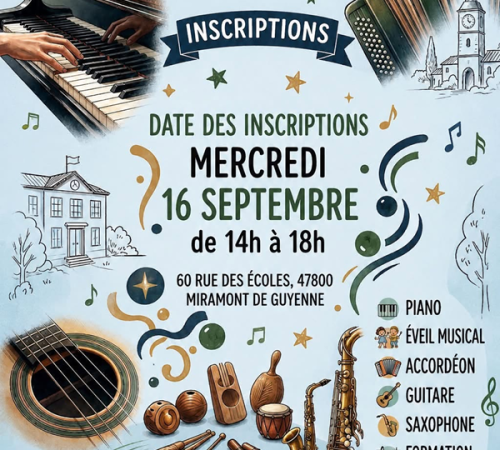 Inscriptions à l'École de musique du Pays de Lauzun