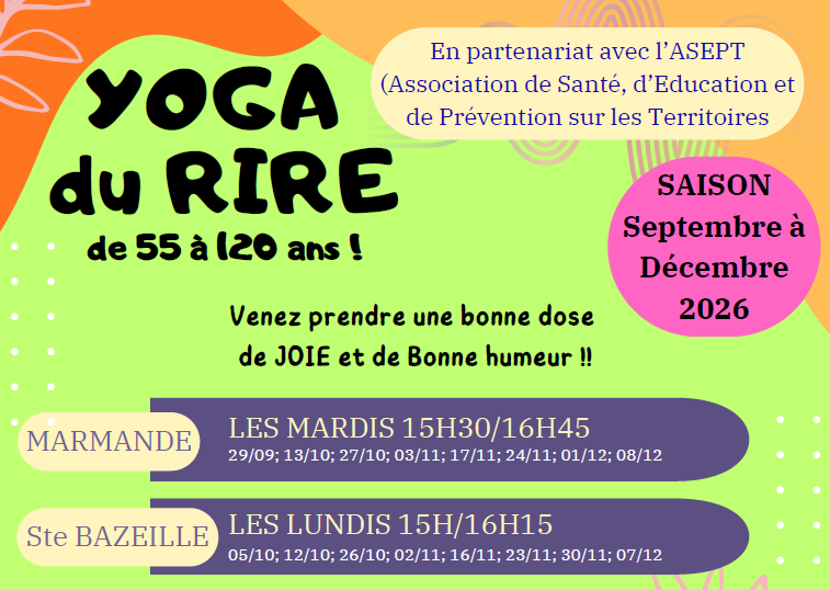 Ateliers Yoga du rire