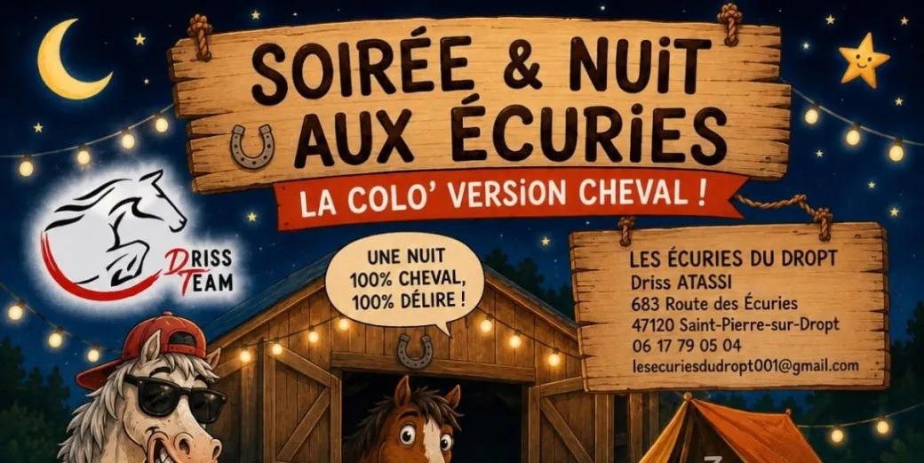 Soirée et nuit aux Éc ... - Crédit: Ecurie du Dropt | CC BY-NC-ND 4.0