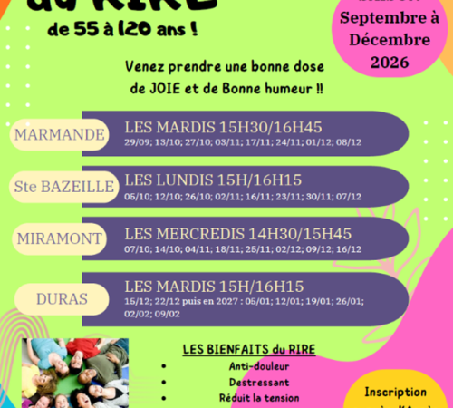 Ateliers séniors - Yoga du rire