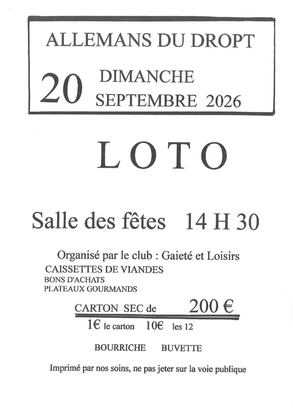 Loto du Club Gaieté e ... - Crédit: ©gaieté-et-loisirs | CC BY-NC-ND 4.0