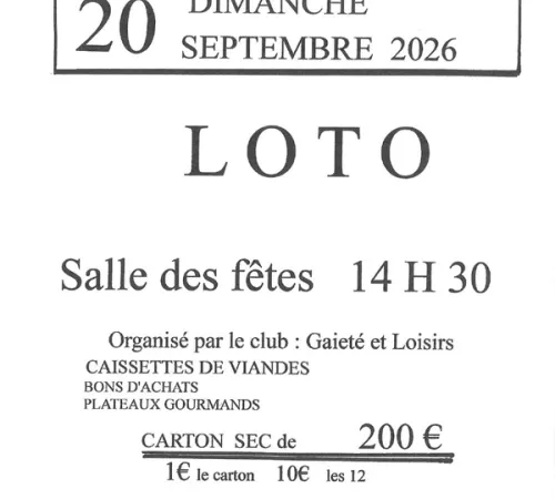 Loto du Club Gaieté et Loisirs