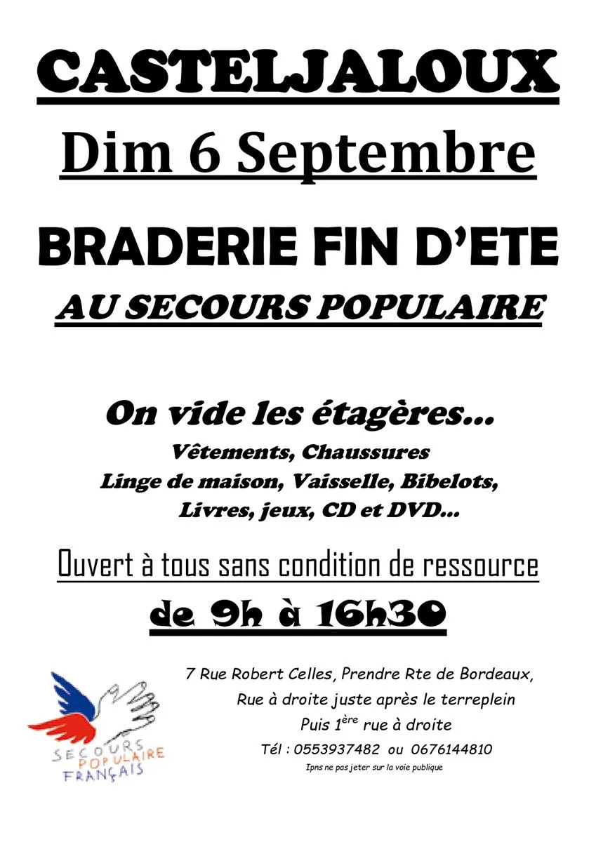 Braderie de fin d'été - Crédit: Secours populaire Casteljaloux | CC BY-NC-ND 4.0