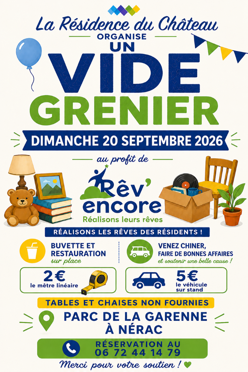 Vide grenier solidaire de la Résidence du château