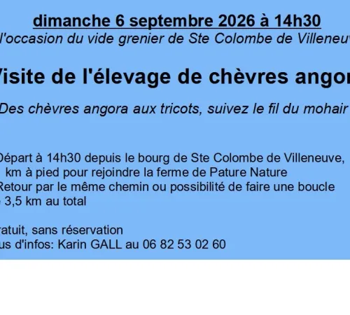 Visite d'élevage de chèvres angora 2026
