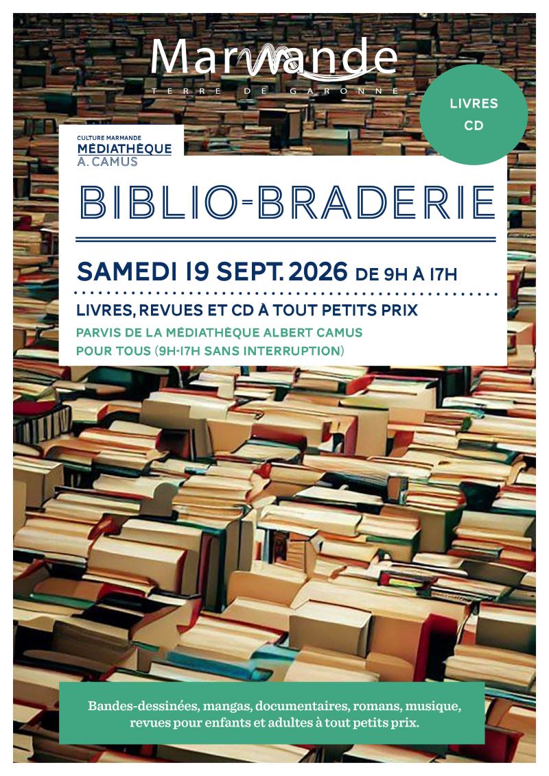 Biblio-Braderie à la ... - Crédit: mediathèque Albert Camus | CC BY-NC-ND 4.0