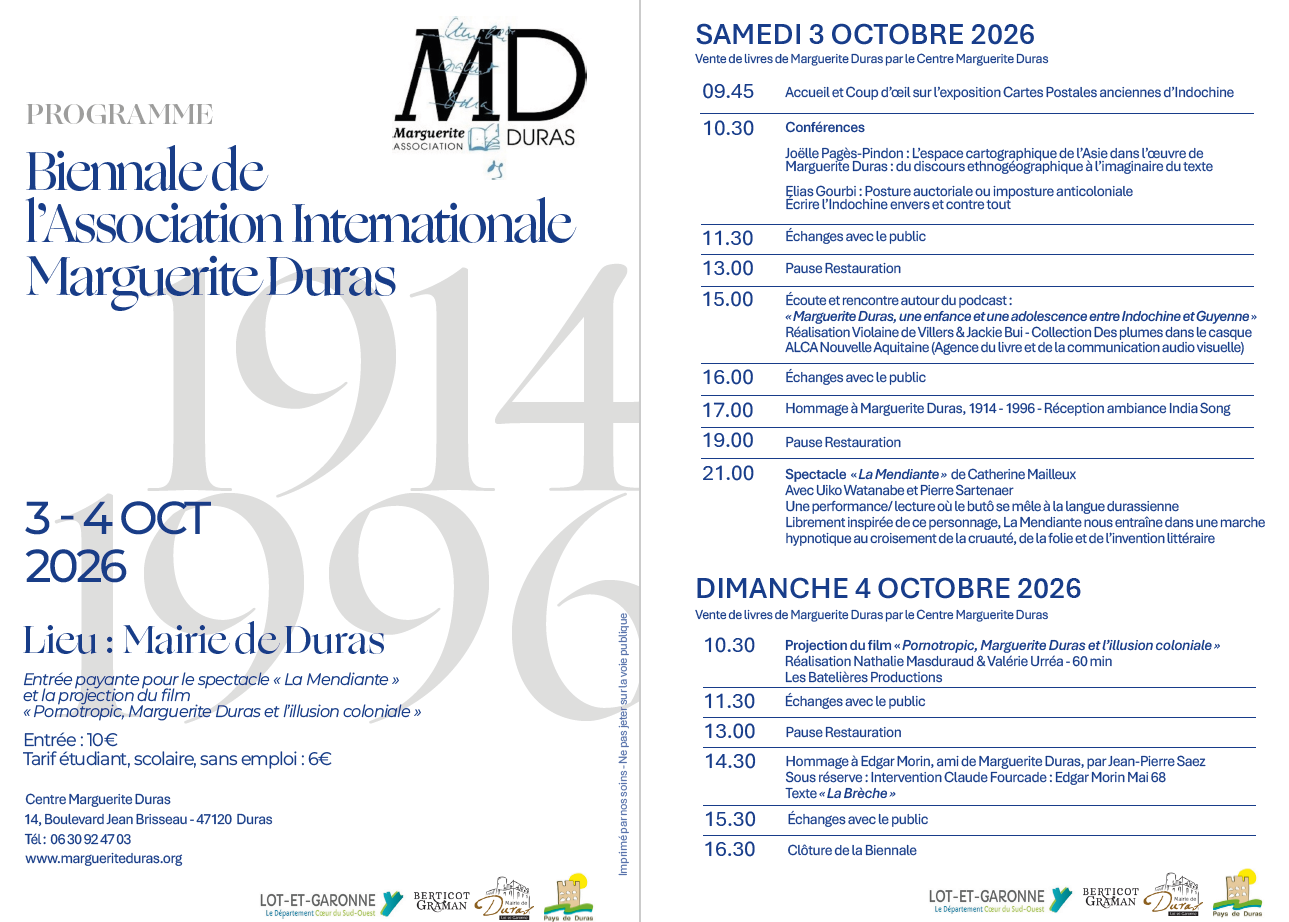 Biennale de l'association internationale Marguerite Duras