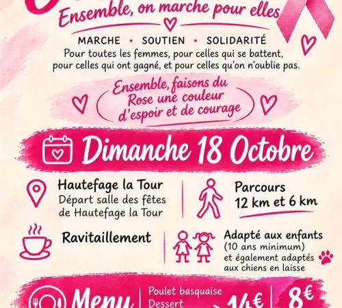 Randonnée Octobre rose à Hautechage'la-Tour et Cassignas