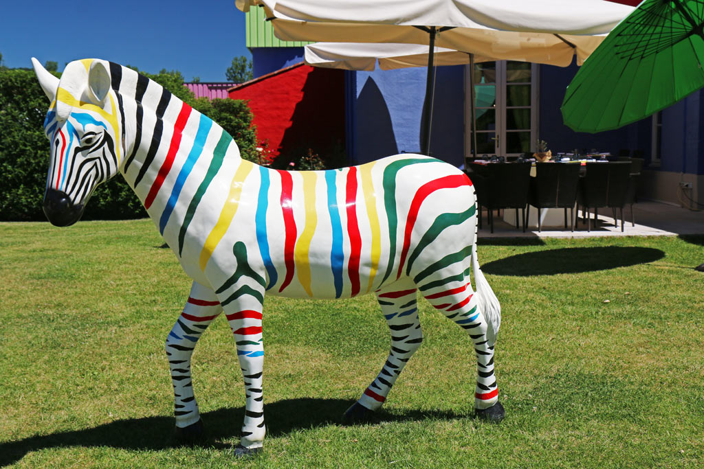 Sculpture de zèbre au Stelsia
